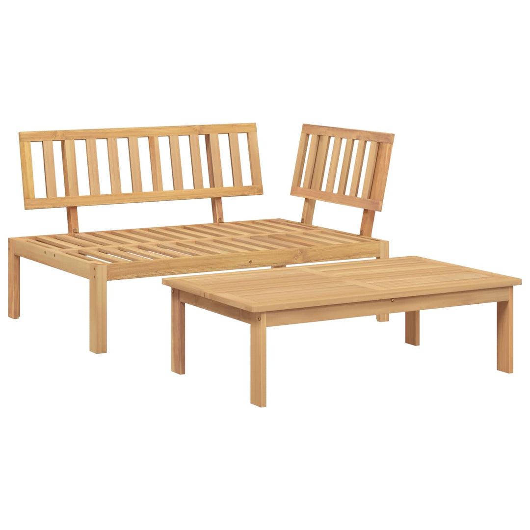 Sofa Sæt med pude Ensfarvet 2 pcs Beige Massivt Akacietræ