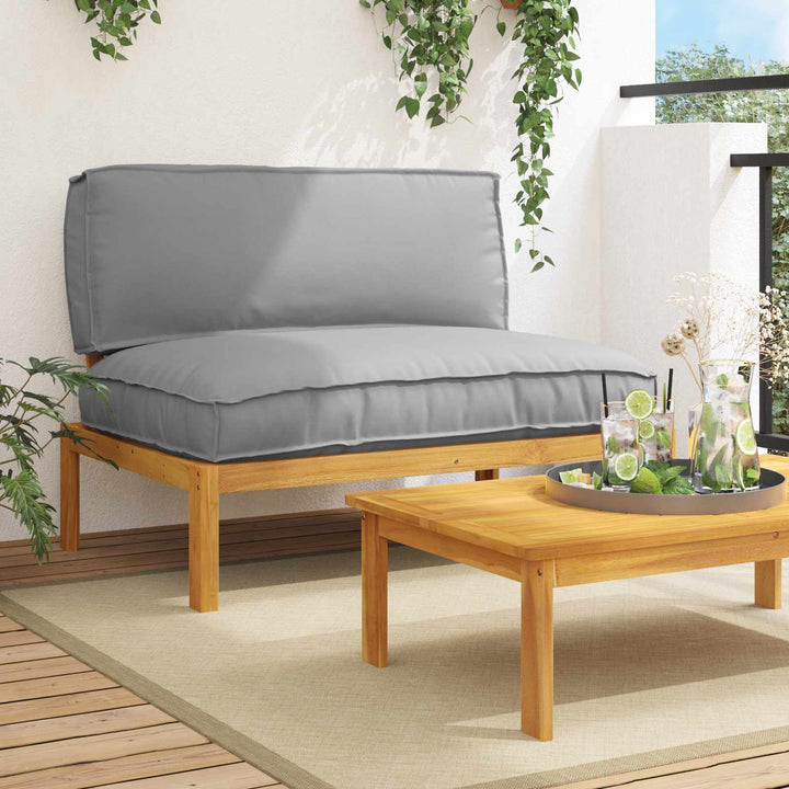 Sofa Sæt med pude Grå 120 x 92 x 69 cm Massivt Akacietræ