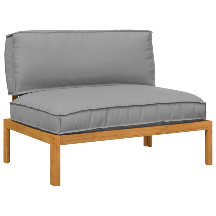 Sofa Sæt med pude Grå 120 x 92 x 69 cm Massivt Akacietræ