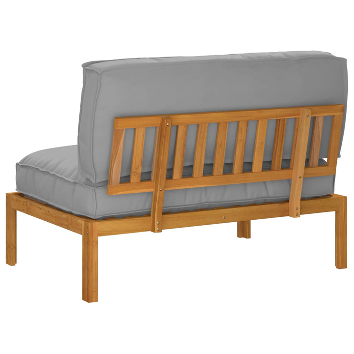 Sofa Sæt med pude Grå 120 x 92 x 69 cm Massivt Akacietræ