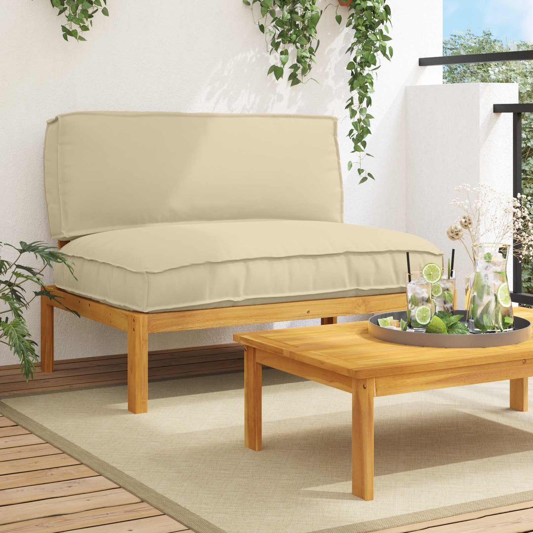 Sofa Sæt med pude Beige 120 x 92 x 69 cm Massivt Akacietræ
