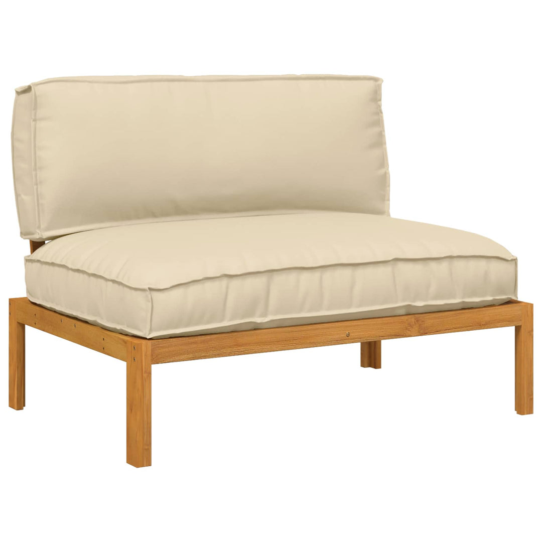 Sofa Sæt med pude Beige 120 x 92 x 69 cm Massivt Akacietræ