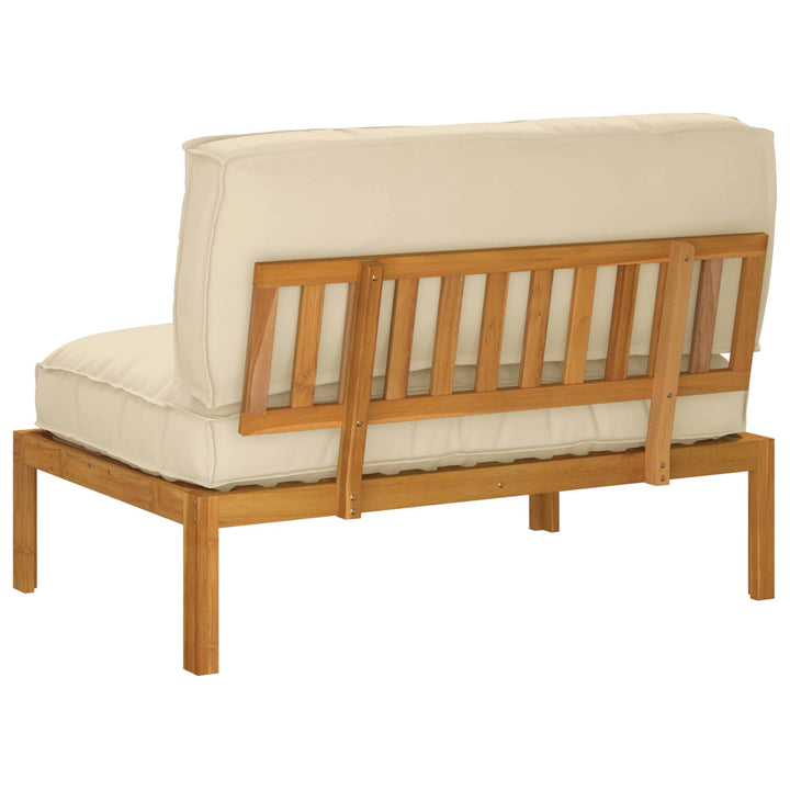 Sofa Sæt med pude Beige 120 x 92 x 69 cm Massivt Akacietræ