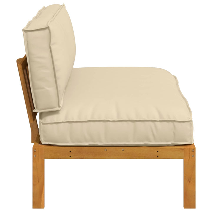 Sofa Sæt med pude Beige 120 x 92 x 69 cm Massivt Akacietræ