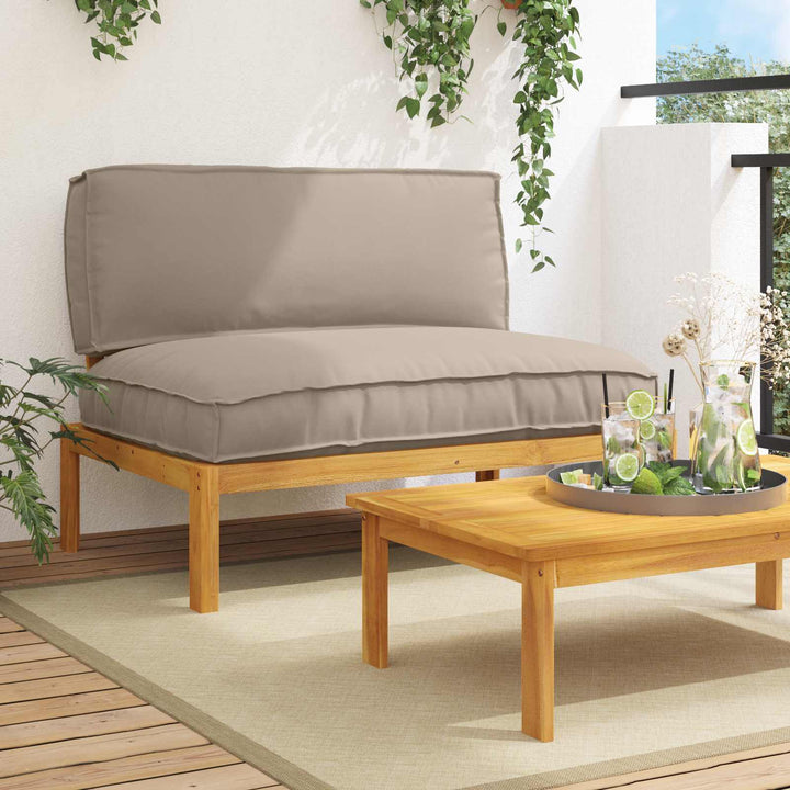 Sofa Sæt med pude Gråbrun 120 x 92 x 69 cm Massivt Akacietræ