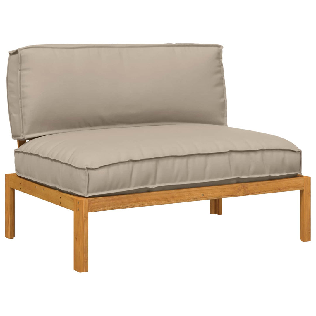 Sofa Sæt med pude Gråbrun 120 x 92 x 69 cm Massivt Akacietræ