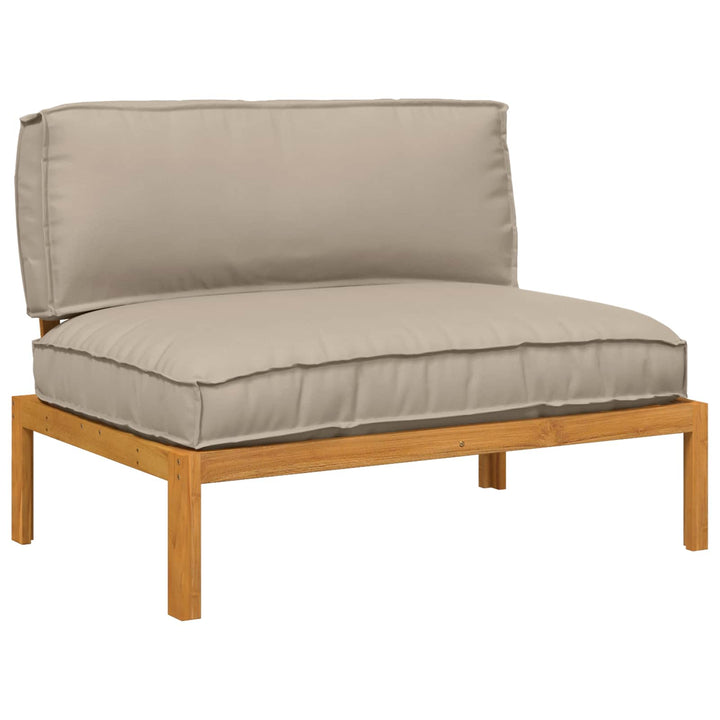 Sofa Sæt med pude Gråbrun 120 x 92 x 69 cm Massivt Akacietræ
