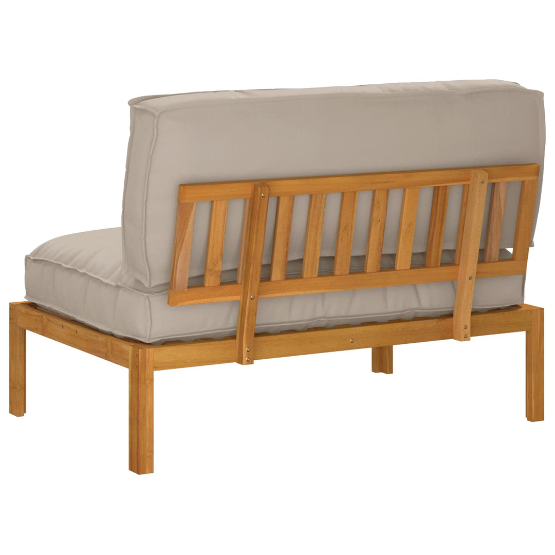 Sofa Sæt med pude Gråbrun 120 x 92 x 69 cm Massivt Akacietræ