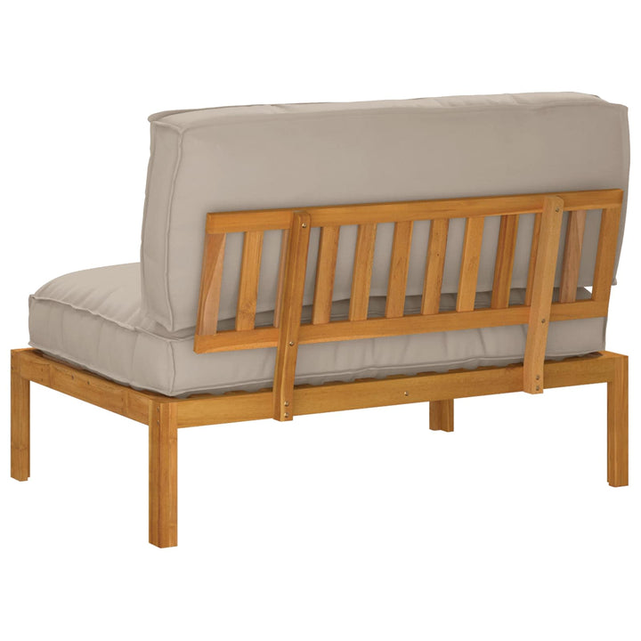 Sofa Sæt med pude Gråbrun 120 x 92 x 69 cm Massivt Akacietræ