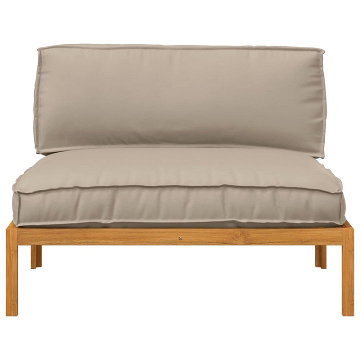 Sofa Sæt med pude Gråbrun 120 x 92 x 69 cm Massivt Akacietræ