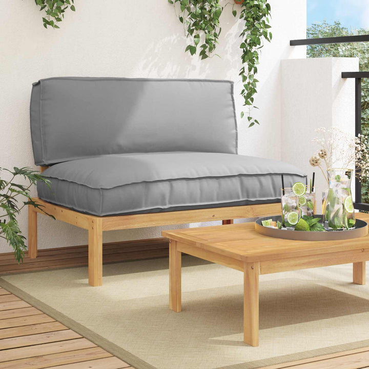 Sofa Sæt med pude Grå 120 x 92 x 69 cm Massivt Akacietræ