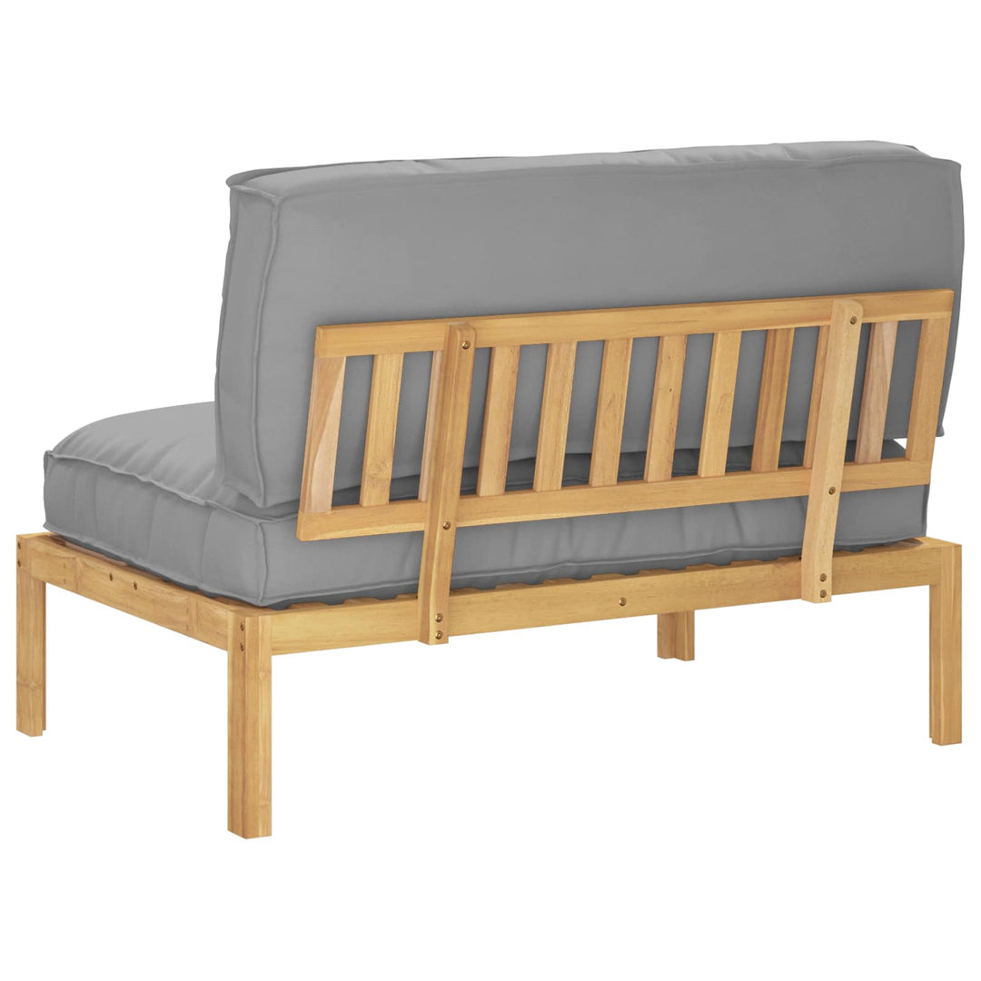 Sofa Sæt med pude Grå 120 x 92 x 69 cm Massivt Akacietræ