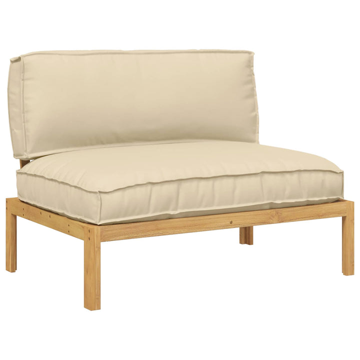 Sofa Sæt med pude Beige 120 x 92 x 69 cm Massivt Akacietræ