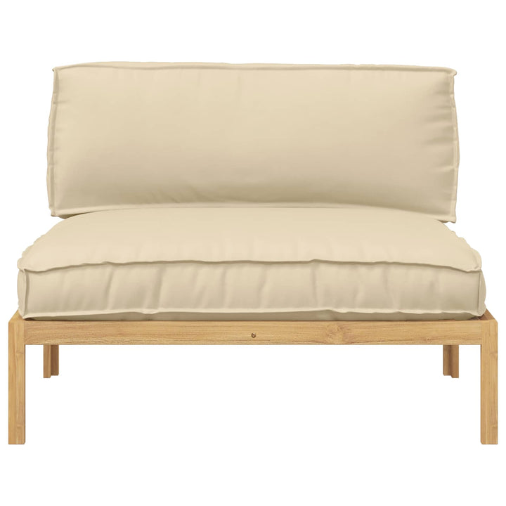 Sofa Sæt med pude Beige 120 x 92 x 69 cm Massivt Akacietræ
