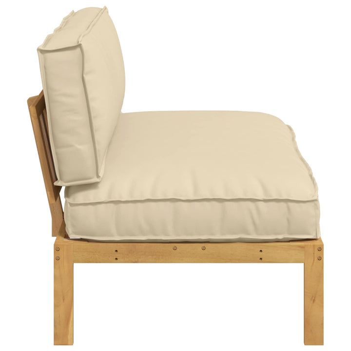 Sofa Sæt med pude Beige 120 x 92 x 69 cm Massivt Akacietræ