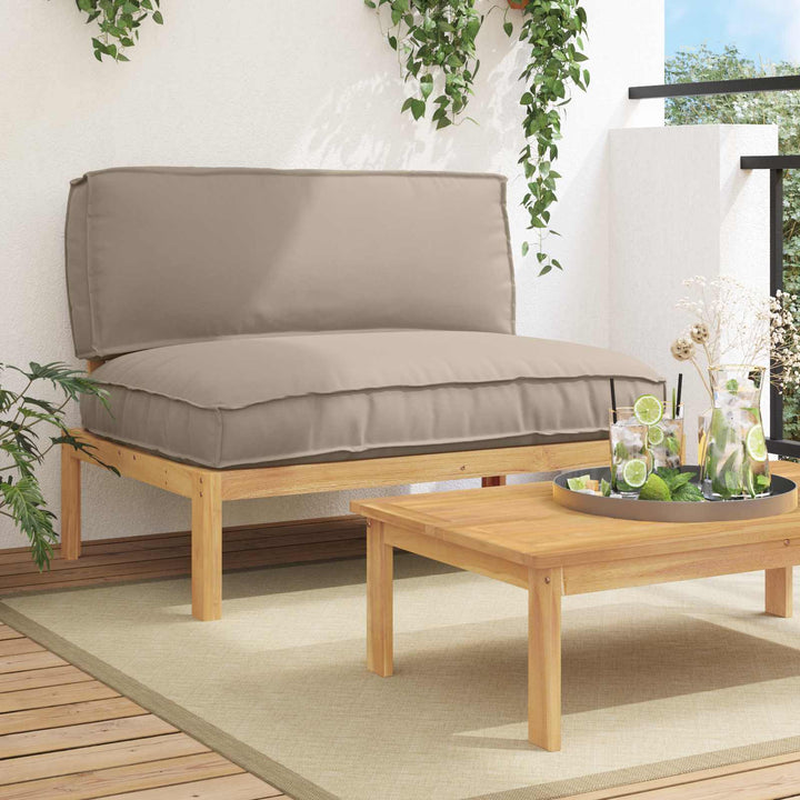 Sofa Sæt med pude Gråbrun 120 x 92 x 69 cm Massivt Akacietræ