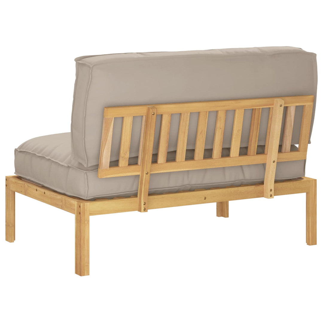 Sofa Sæt med pude Gråbrun 120 x 92 x 69 cm Massivt Akacietræ