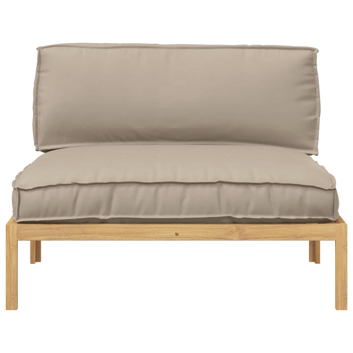 Sofa Sæt med pude Gråbrun 120 x 92 x 69 cm Massivt Akacietræ
