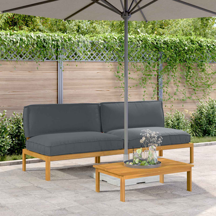 Sofa Sæt med pude Ensfarvet 2 pcs Antracit Massivt Akacietræ