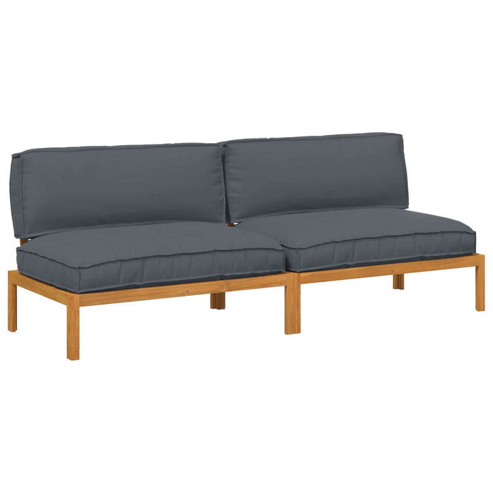 Sofa Sæt med pude Ensfarvet 2 pcs Antracit Massivt Akacietræ
