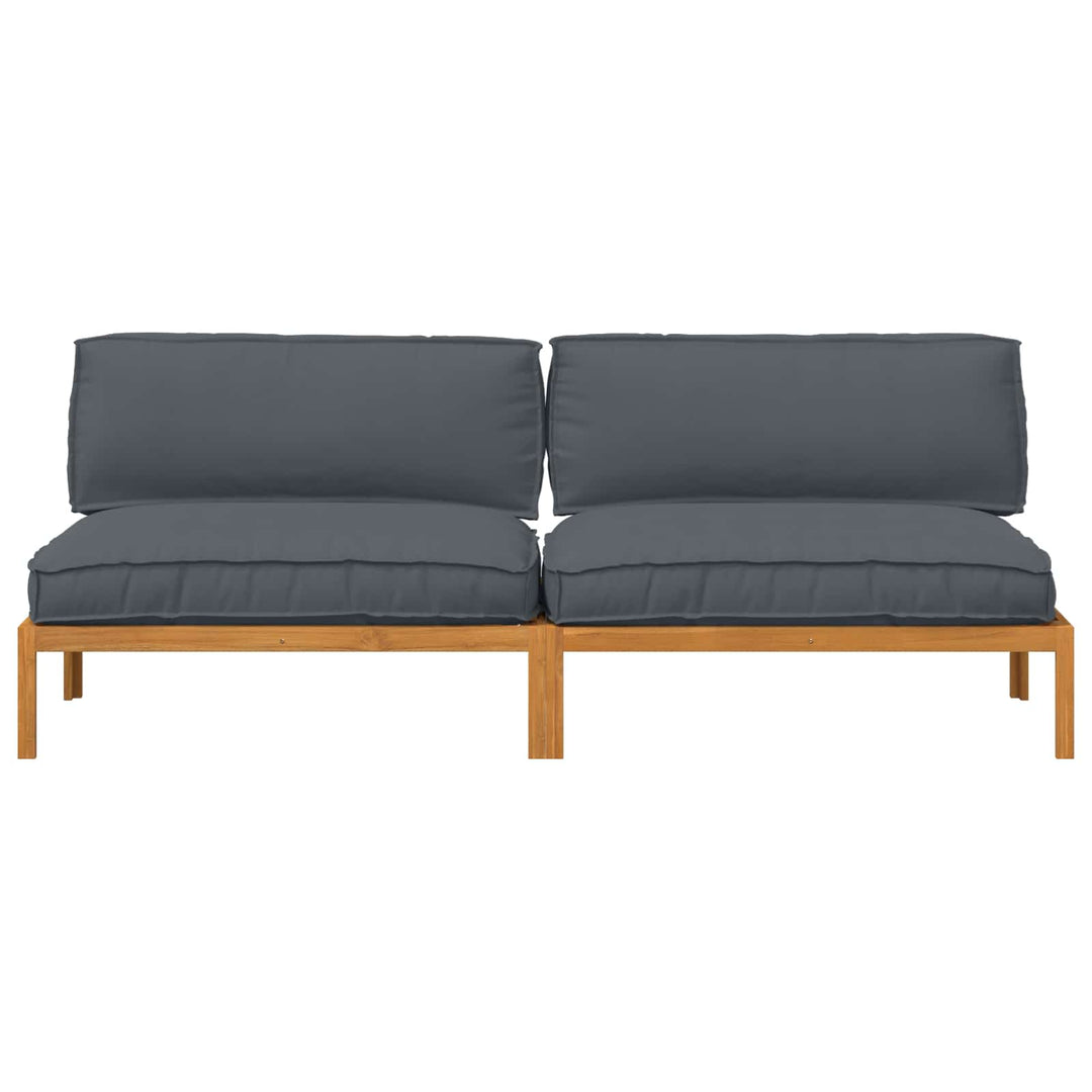 Sofa Sæt med pude Ensfarvet 2 pcs Antracit Massivt Akacietræ