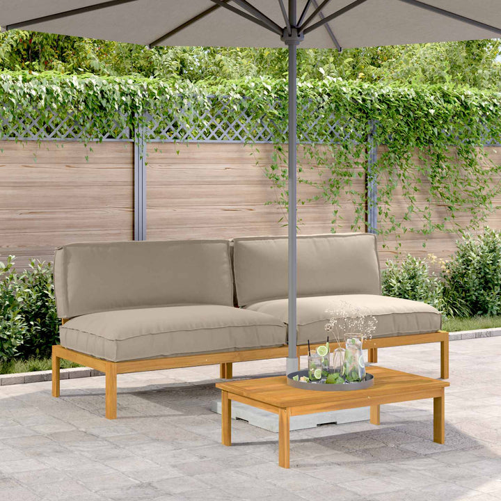 Sofa Sæt med pude Gråbrun 240 x 92 x 69 cm Massivt Akacietræ