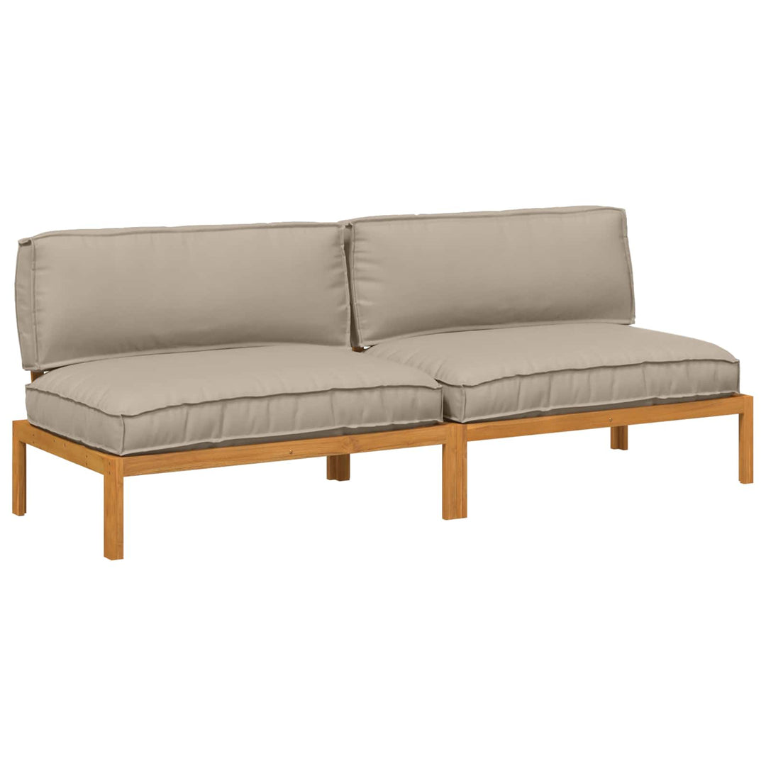 Sofa Sæt med pude Gråbrun 240 x 92 x 69 cm Massivt Akacietræ