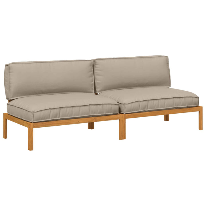 Sofa Sæt med pude Gråbrun 240 x 92 x 69 cm Massivt Akacietræ
