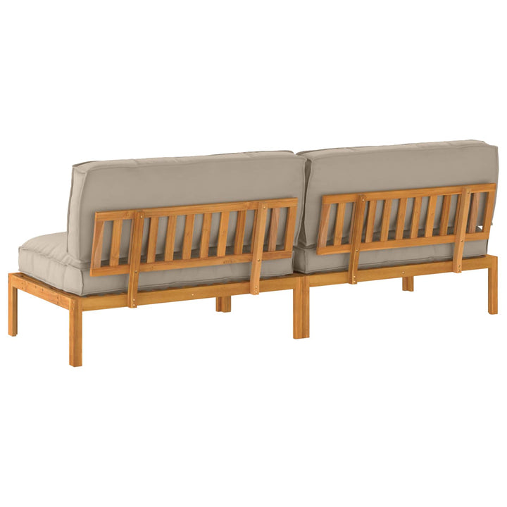 Sofa Sæt med pude Gråbrun 240 x 92 x 69 cm Massivt Akacietræ