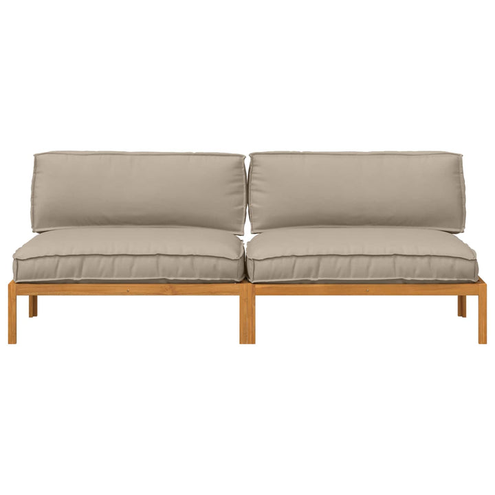 Sofa Sæt med pude Gråbrun 240 x 92 x 69 cm Massivt Akacietræ