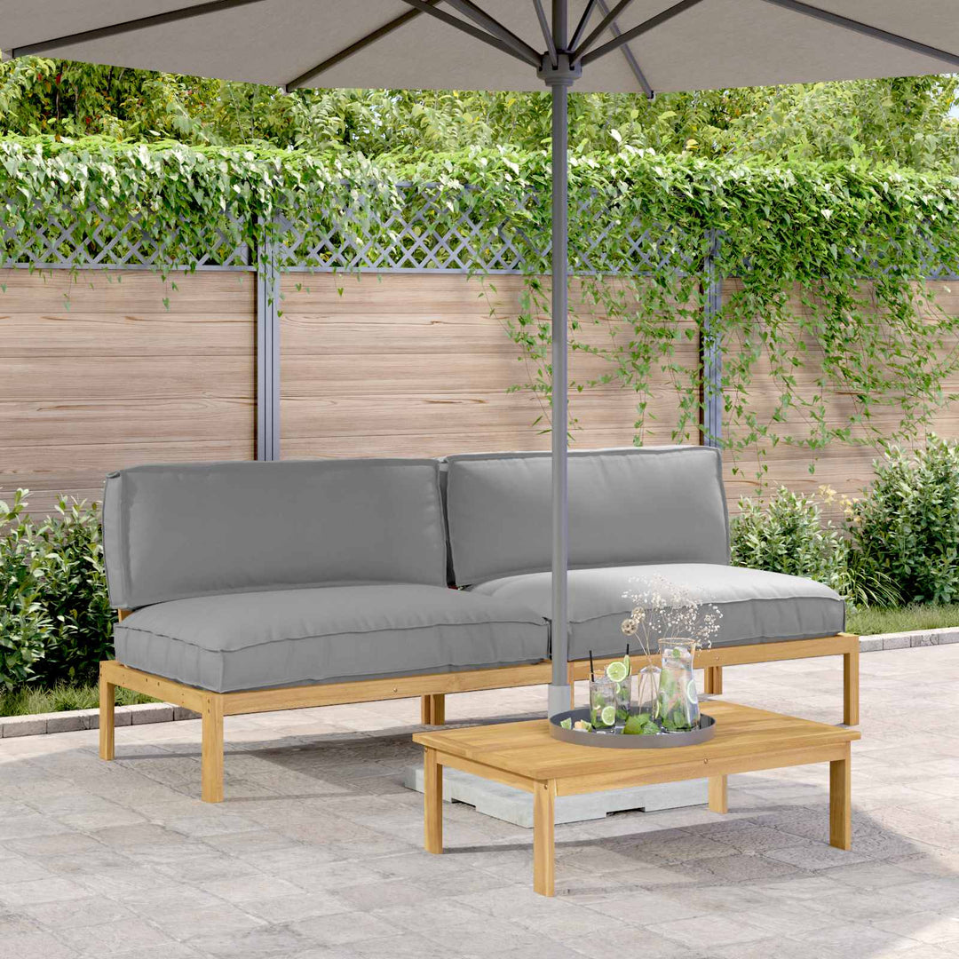 Sofa Sæt med pude Ensfarvet 2 pcs Grå Massivt Akacietræ