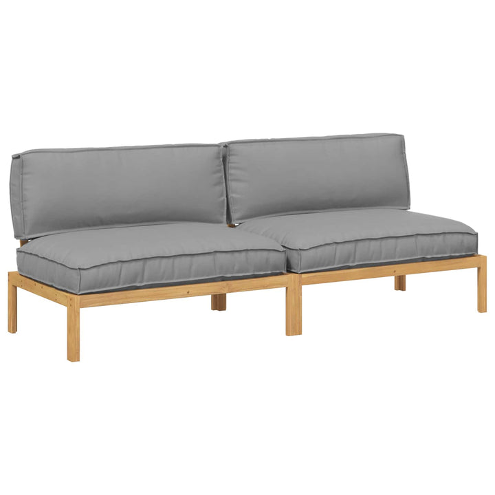 Sofa Sæt med pude Ensfarvet 2 pcs Grå Massivt Akacietræ
