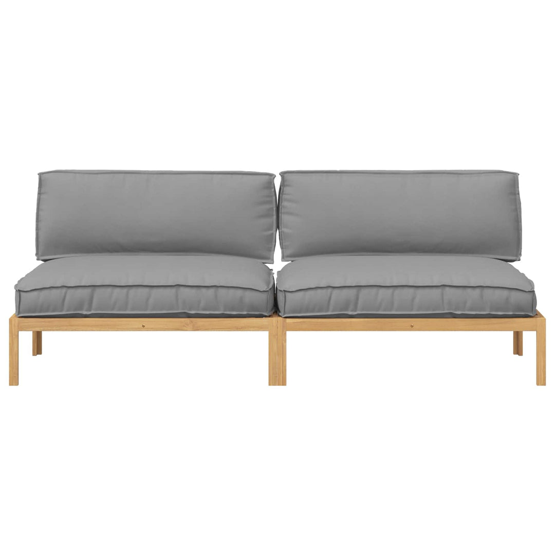 Sofa Sæt med pude Ensfarvet 2 pcs Grå Massivt Akacietræ