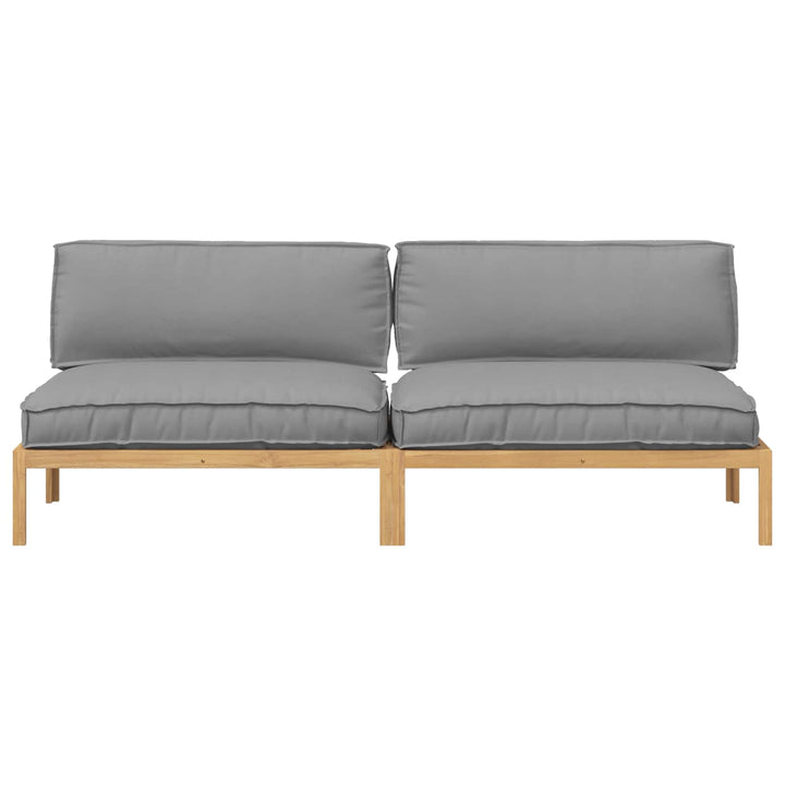 Sofa Sæt med pude Ensfarvet 2 pcs Grå Massivt Akacietræ