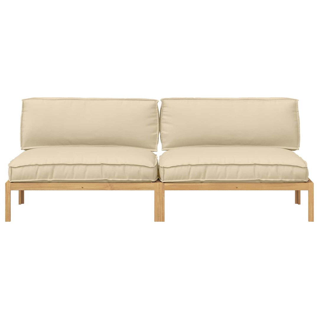 Sofa Sæt med pude Beige 240 x 92 x 69 cm Massivt Akacietræ