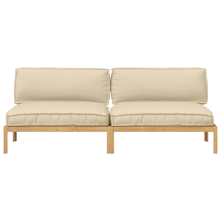 Sofa Sæt med pude Beige 240 x 92 x 69 cm Massivt Akacietræ