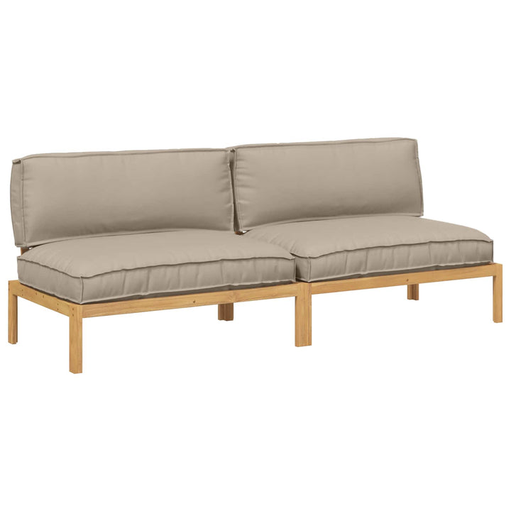 Sofa Sæt med pude Ensfarvet 2 pcs Gråbrun Massivt Akacietræ