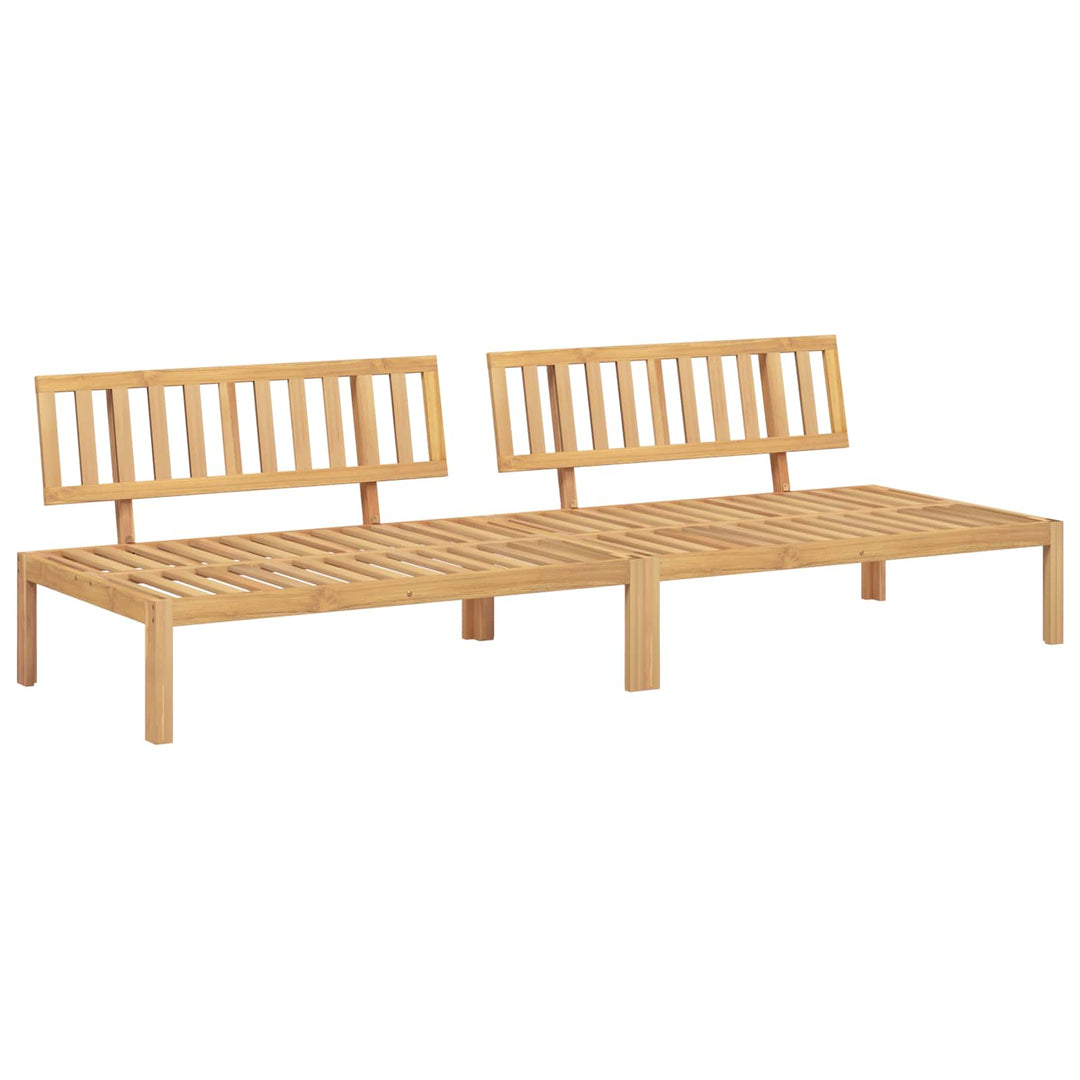 Sofa Sæt med pude Ensfarvet 2 pcs Gråbrun Massivt Akacietræ