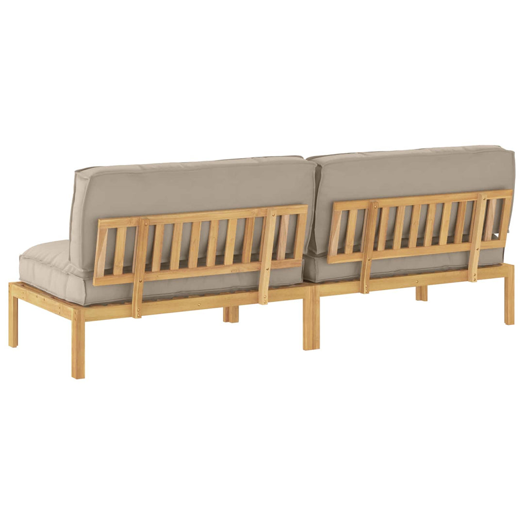 Sofa Sæt med pude Ensfarvet 2 pcs Gråbrun Massivt Akacietræ