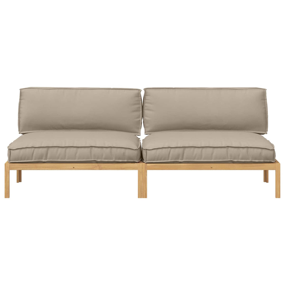 Sofa Sæt med pude Ensfarvet 2 pcs Gråbrun Massivt Akacietræ
