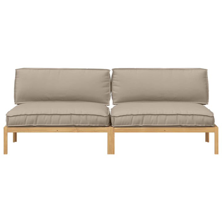 Sofa Sæt med pude Ensfarvet 2 pcs Gråbrun Massivt Akacietræ