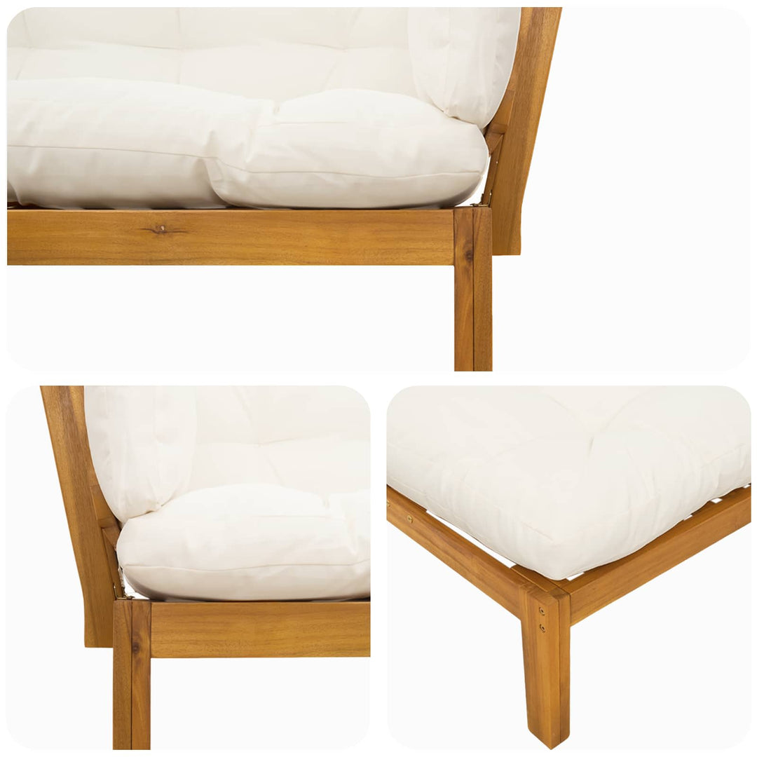 Havemøbel sæt til palle sofa 2 Stk Naturlig og Creme Hvid