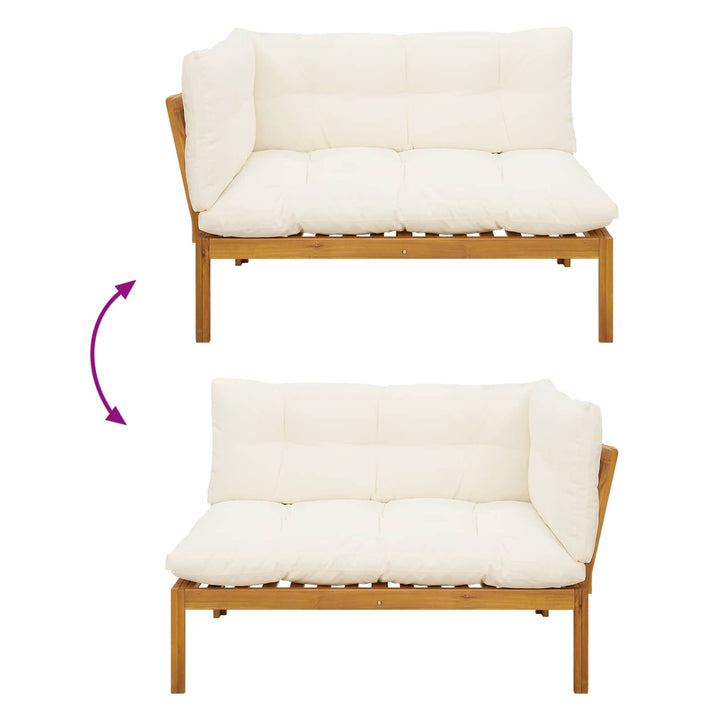 Havemøbel sæt til palle sofa 2 Stk Naturlig og Creme Hvid