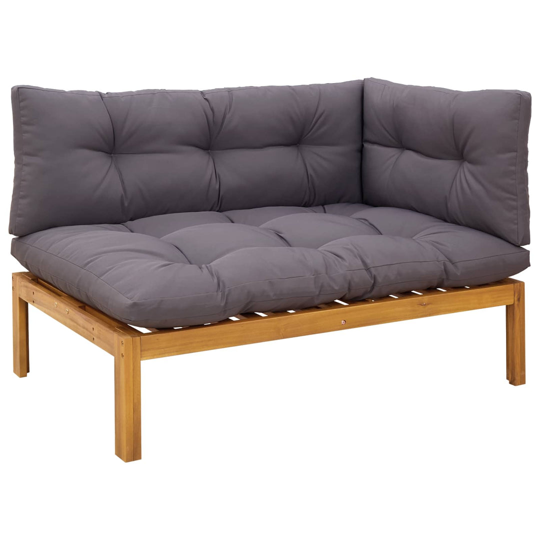 Havemøbel sæt til palle sofa 2 Stk Naturlig og mørk grå