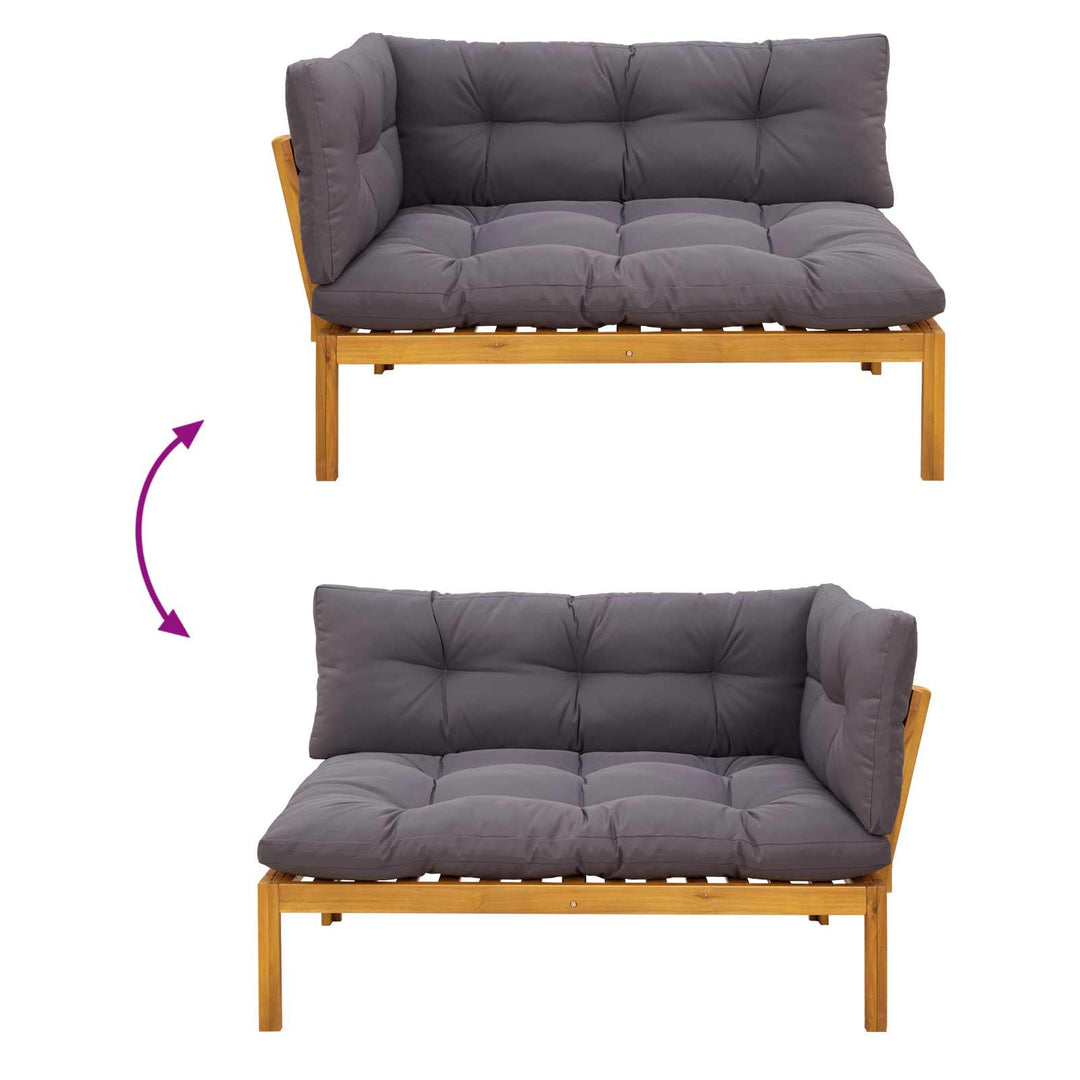 Havemøbel sæt til palle sofa 2 Stk Naturlig og mørk grå