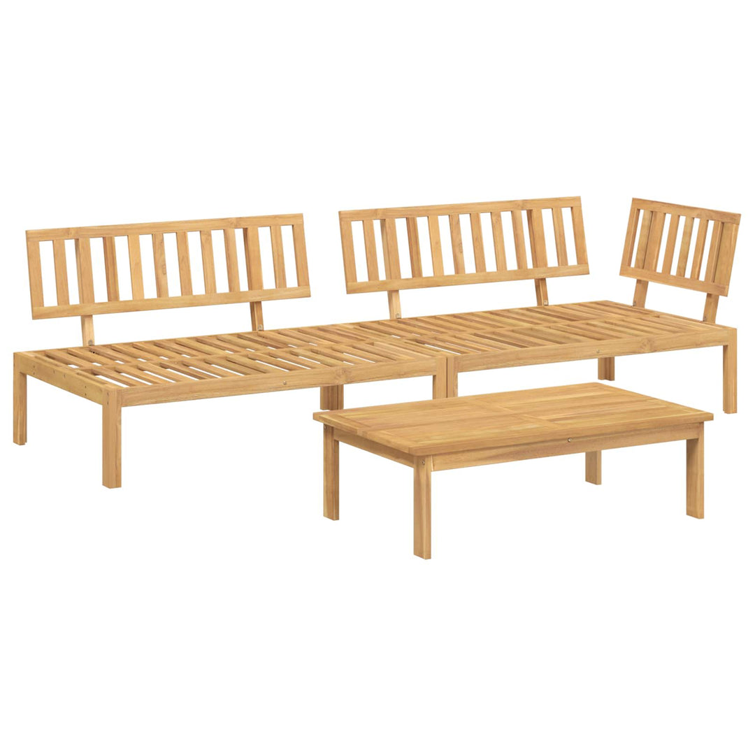 Sofa Sæt med pude Ensfarvet 3 pcs Beige Massivt Akacietræ