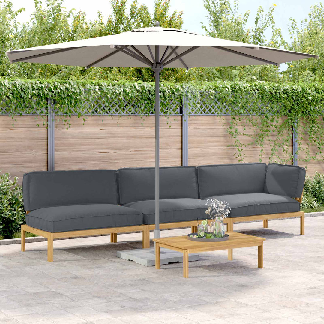 Sofa Sæt med pude Ensfarvet 4 pcs Antracit Massivt Akacietræ