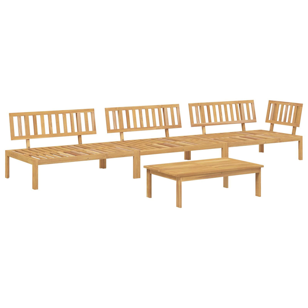 Sofa Sæt med pude Ensfarvet 4 pcs Antracit Massivt Akacietræ