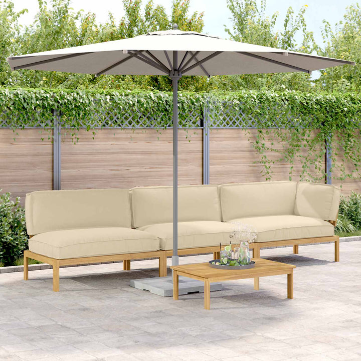 Sofa Sæt med pude Ensfarvet 4 pcs Beige Massivt Akacietræ