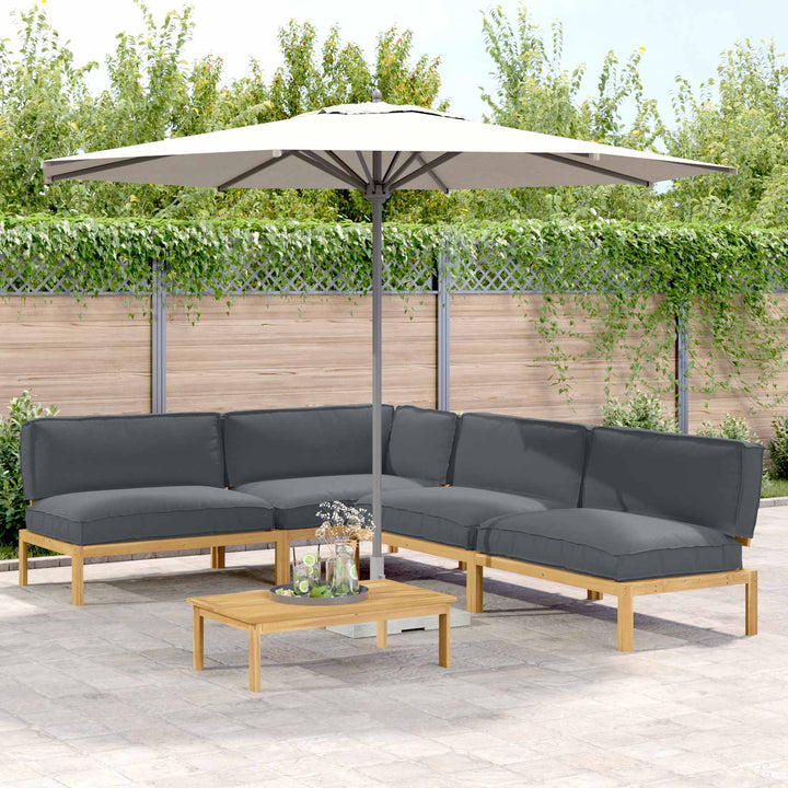 Sofa Sæt med pude Ensfarvet 5 pcs Antracit Massivt Akacietræ